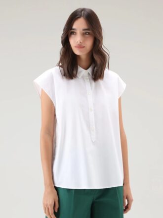 WOOLRICH POPLIN BLOUSE- BRIGHT WHITE