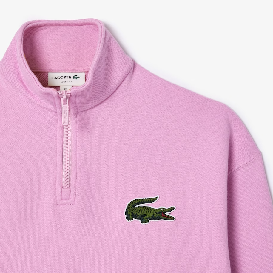 LACOSTE UNISEX QUARTER ZIP SWEATSHIRT PINK Bestbrands