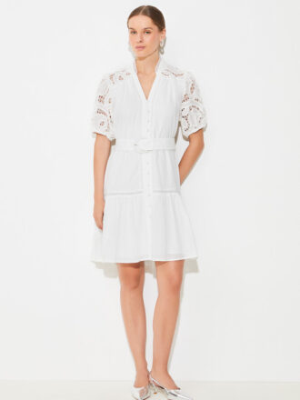 SUNCOO CATLEYA DRESS-WHITE