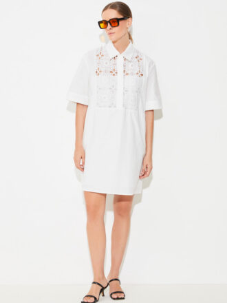 SUNCOO CROSS DRESS-WHITE