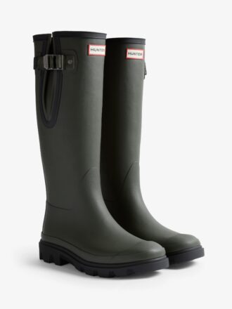 HUNTER DOWNPOUR ADJUSTABLE TALL BOOT-DARK OLIVE/BLACK