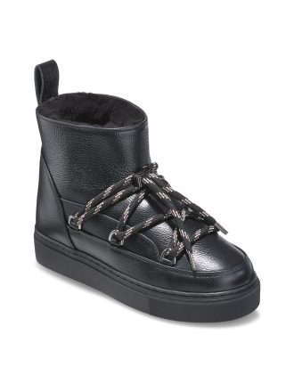 INUIKII FULL LEATHER GLOSS BOOTS-BLACK