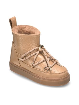 INUIKII FULL LEATHER GLOSS BOOTS-SAND
