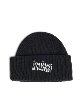 INUIKII RIBBED WOOL BEANIE-BLACK