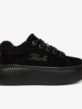 KARL LAGERFELD KREEPER EMBRO LO LACE-BLACK SUEDE