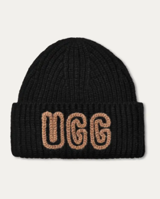 UGG CHUNKY CRAFTED RIB BEANIE-BLACK