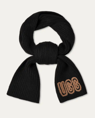 UGG CHUNKY CRAFTED RIB SCARF-BLACK