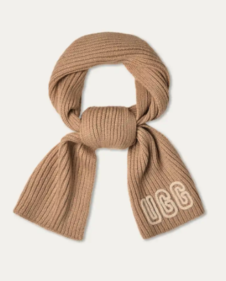 UGG CHUNKY CRAFTED RIB SCARF-WHITE PEPPER
