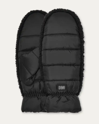 UGG FLUFF MITTENS-BLACK