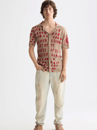 SCOTCH & SODA KNITTED SHIRT-PLAZA TAUPE