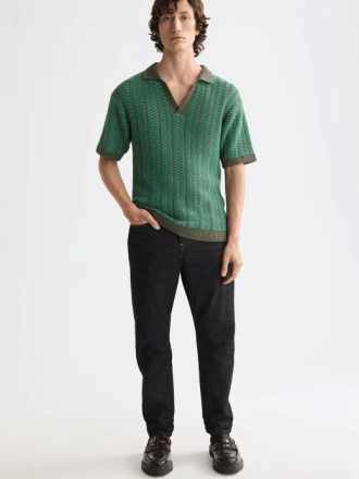 SCOTCH & SODA STRUCTURED KNITTED POLO-THYME